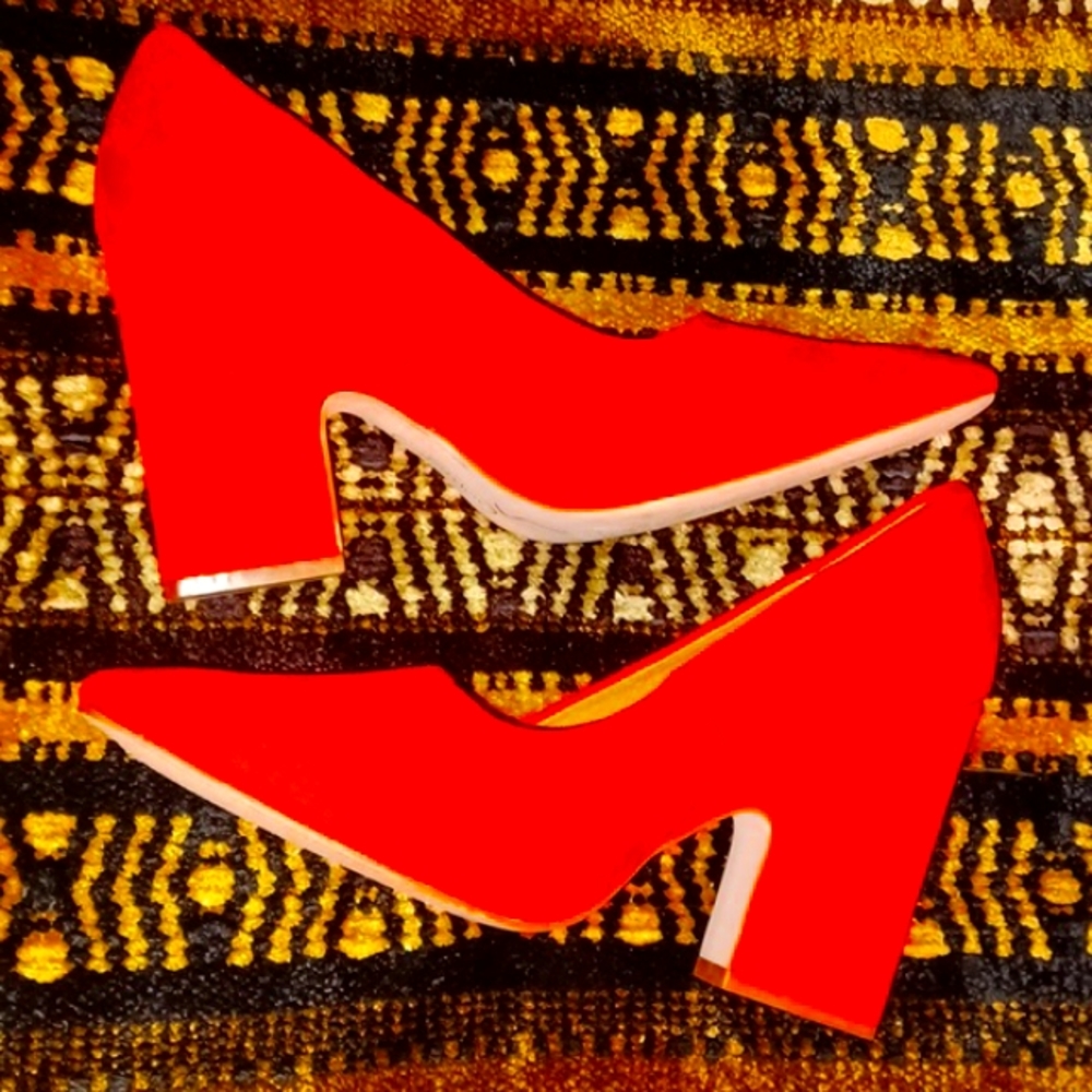 Plush Red Suede Pumps